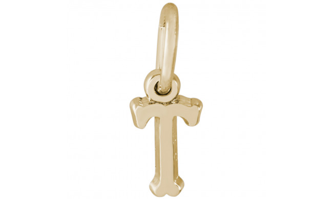 14k Gold Initial T Charm