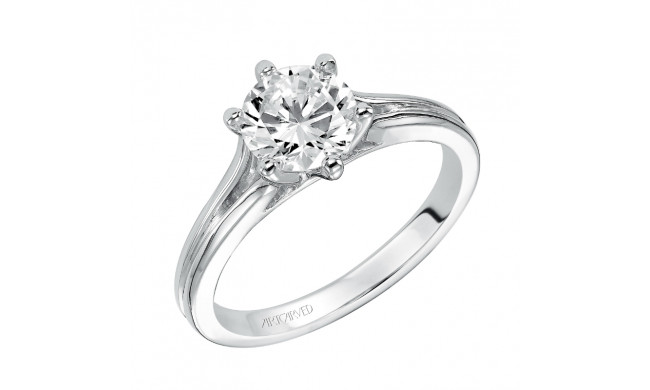 Artcarved Bridal Mounted with CZ Center Classic Solitaire Engagement Ring Sylvia 14K White Gold - 31-V455FRW-E.00