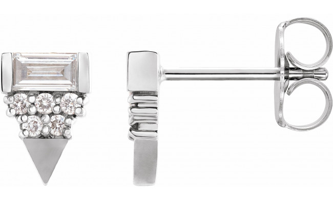 14K White 1/4 CTW Diamond Geometric Earrings - 87063600P