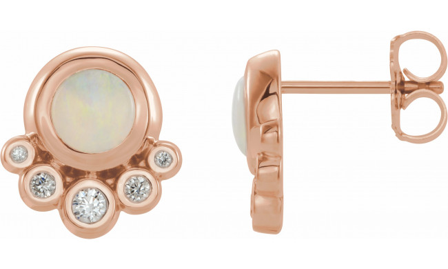 14K Rose Opal & 1/8 CTW Diamond Earrings - 86780612P