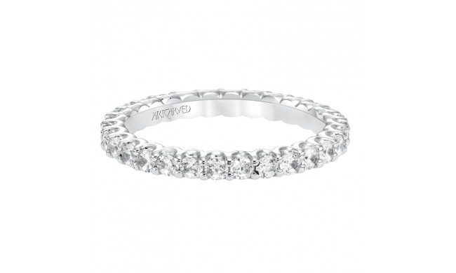 Artcarved Bridal Mounted with Side Stones Contemporary Eternity Diamond Anniversary Band 14K White Gold - 33-V10E4W65-L.00