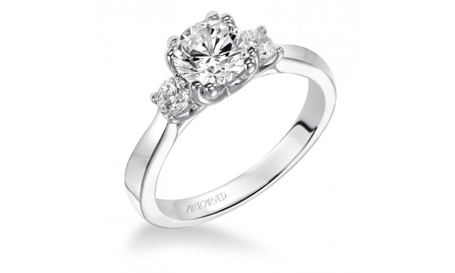 Artcarved Bridal Semi-Mounted with Side Stones Classic 3-Stone Engagement Ring Amanda 14K White Gold - 31-V219ERW-E.01