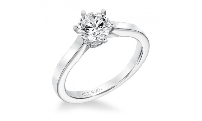 Artcarved Bridal Semi-Mounted with Side Stones Classic Solitaire Engagement Ring Jesse 14K White Gold - 31-V696ERW-E.01