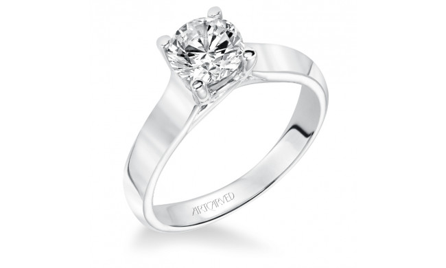 Artcarved Bridal Mounted with CZ Center Classic Solitaire Engagement Ring Claire 14K White Gold - 31-V221ERW-E.00