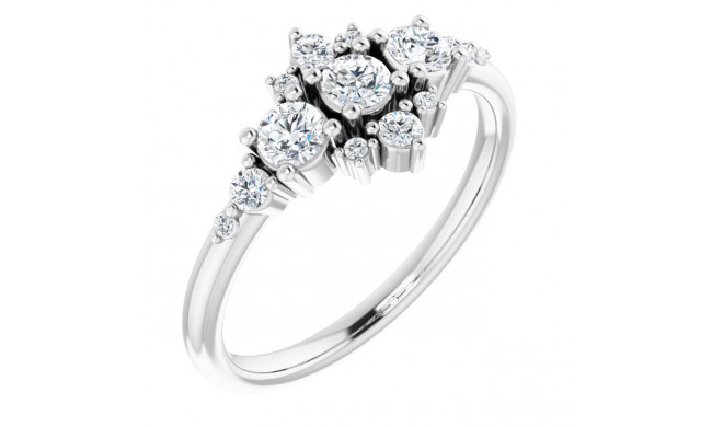 14K White 1/2 CTW Diamond Stackable Ring - 124049604P
