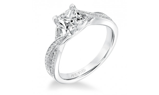 Artcarved Bridal Semi-Mounted with Side Stones Contemporary Twist Diamond Engagement Ring London 14K White Gold - 31-V656ECW-E.01