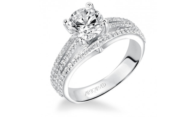 Artcarved Bridal Mounted with CZ Center Classic Diamond Engagement Ring Elizabeth 14K White Gold - 31-V210FRW-E.00