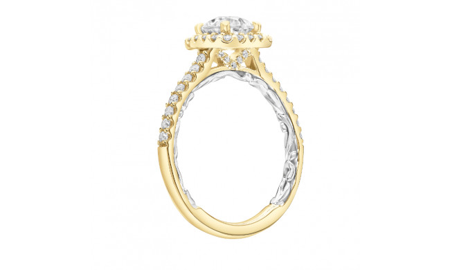 Artcarved Bridal Mounted with CZ Center Classic Lyric Halo Engagement Ring Mellie 14K Yellow Gold Primary & 14K White Gold - 31-V934ERYW-E.00