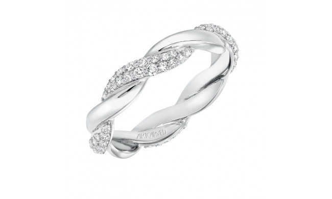 Artcarved Bridal Mounted with Side Stones Contemporary Stackable Eternity Anniversary Band 14K White Gold - 33-V13C4W65-L.00