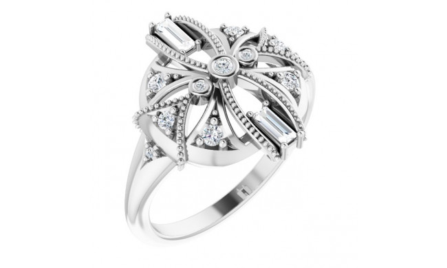 14K White 1/4 CTW Diamond Vintage-Inspired Ring - 124057600P