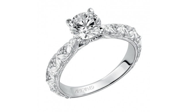 Artcarved Bridal Mounted with CZ Center Vintage Engagement Ring Collete 14K White Gold - 31-V486ERW-E.00