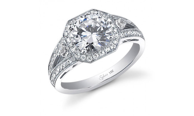 0.45tw Semi-Mount Engagement Ring With 2ct Round Head