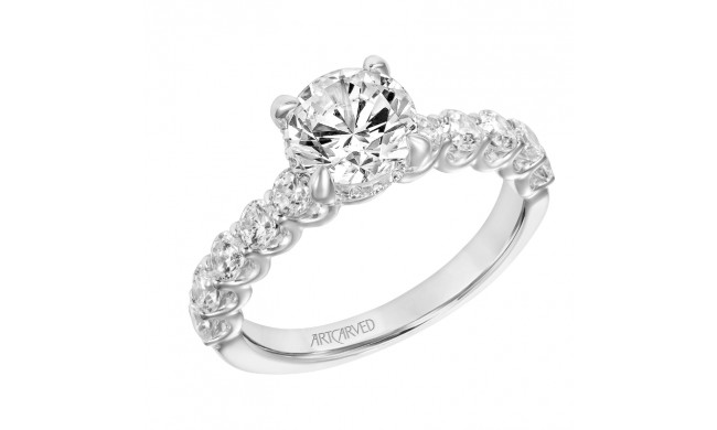 Artcarved Bridal Semi-Mounted with Side Stones Classic Diamond Engagement Ring Tina 14K White Gold - 31-V864GRW-E.01