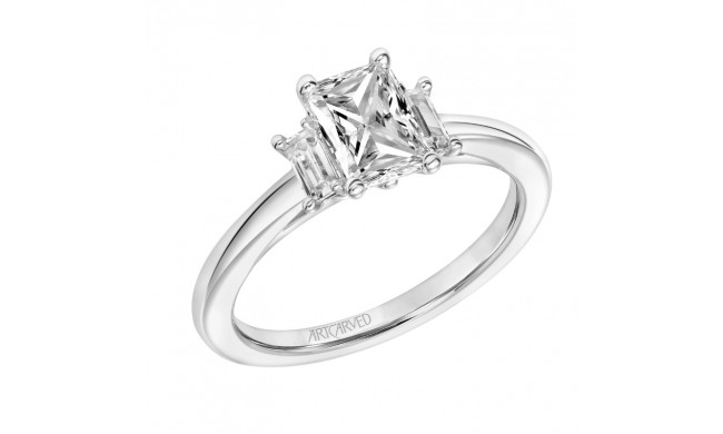 Artcarved Bridal Mounted with CZ Center Classic 3-Stone Engagement Ring Audrey 18K White Gold - 31-V869EEW-E.02