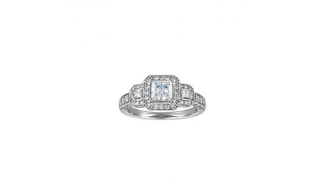 True Romance Platinum 0.91ct Diamond Vintage Style Semi Mount Engagement Ring