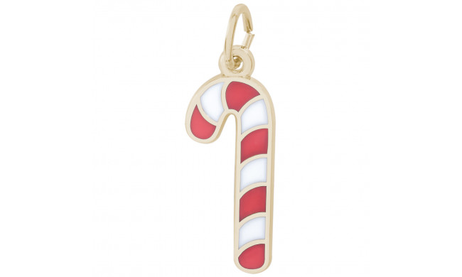 14k Gold Candy Cane w/ Color Charm