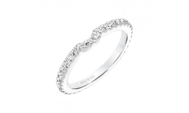 Artcarved Bridal Mounted with Side Stones Classic Diamond Wedding Band Constance 14K White Gold - 31-V732W-L.00