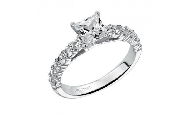 Artcarved Bridal Semi-Mounted with Side Stones Classic Diamond Engagement Ring Natalie 14K White Gold - 31-V240ECW-E.01