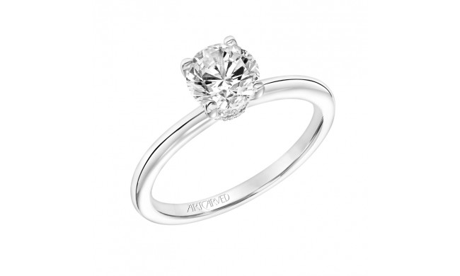 Artcarved Bridal Mounted with CZ Center Classic Solitaire Engagement Ring Kit 18K White Gold - 31-V815ERW-E.02