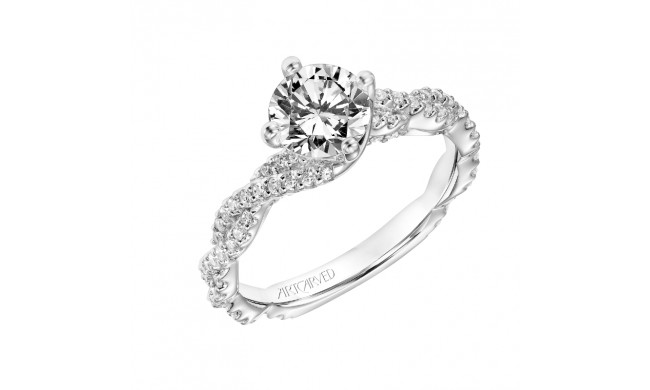 Artcarved Bridal Semi-Mounted with Side Stones Contemporary Twist Diamond Engagement Ring Becca 14K White Gold - 31-V772ERW-E.01