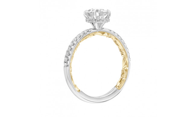 Artcarved Bridal Semi-Mounted with Side Stones Classic Lyric Diamond Engagement Ring Brianne 14K White Gold Primary & 14K Yellow Gold - 31-V913ERWY-E.01