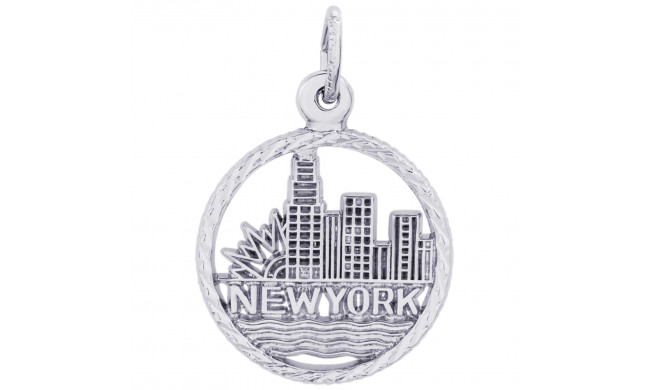 Sterling Silver New York Skyline Charm