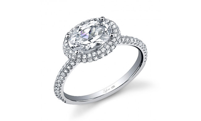 0.51tw Semi-Mount Engagement Ring With 7.5X5 Oval Head