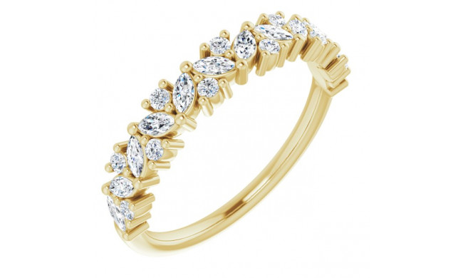 14K Yellow 1/2 CTW Diamond Tilted Marquise Anniversary Band - 123396601P