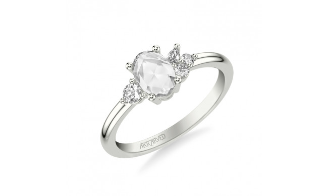 Artcarved Bridal Mounted Mined Live Center Contemporary Diamond Engagement Ring 14K White Gold - 31-V1017DVW-E.00