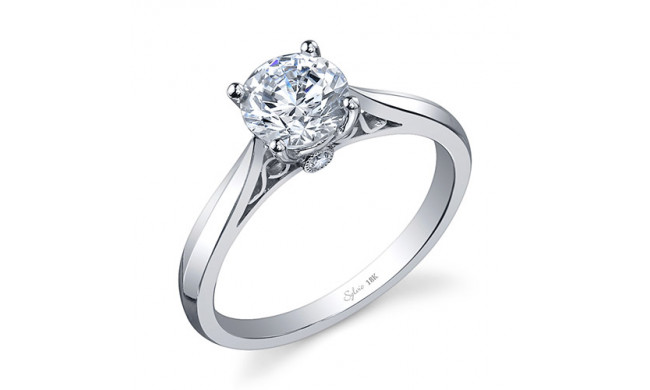 0.03tw Semi-Mount Engagement Ring With 1ct Round Head