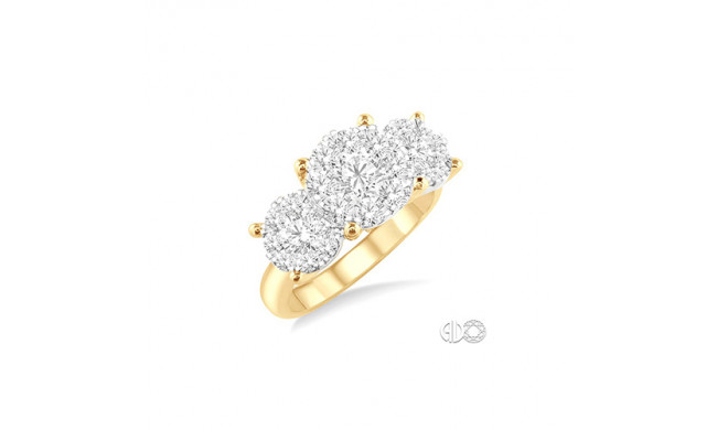 Ashi 14k Yellow Gold Lovebright Round Cut Diamond Engagement Ring