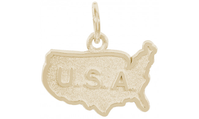 14k Gold USA Map Charm