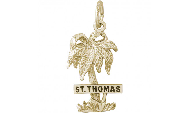 14k Gold St. Thomas Palm w/ Sign Charm