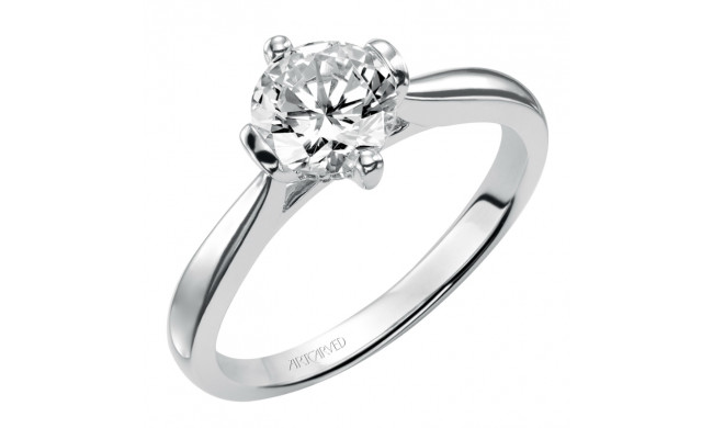 Artcarved Bridal Semi-Mounted with Side Stones Classic Solitaire Engagement Ring Nancy 14K White Gold - 31-V404ERW-E.02