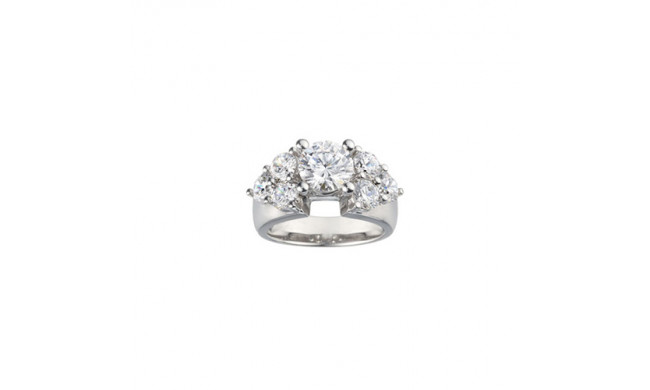 True Romance 14k White Gold 0.24ct Diamond Semi Mount Engagement Ring