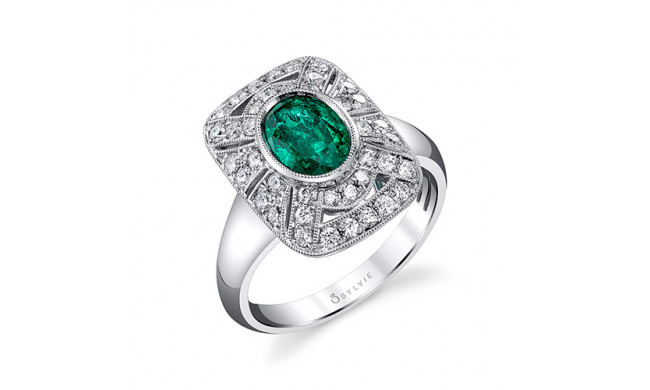 1.76tw Semi-Mount Engagement Ring With 1.20ct Oval Emerald
