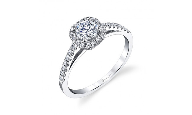 0.34tw Semi-Mount Engagement Ring With 1ct Round Head