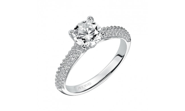Artcarved Bridal Semi-Mounted with Side Stones Classic Engagement Ring Colleen 14K White Gold - 31-V418ERW-E.01