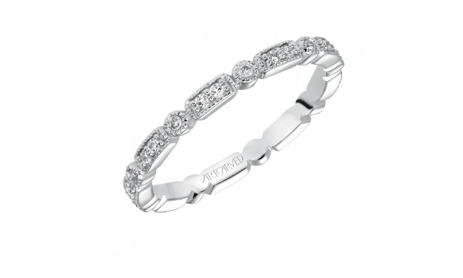 Artcarved Bridal Mounted with Side Stones Vintage Eternity Diamond Anniversary Band 14K White Gold - 33-V95A4W65-L.00