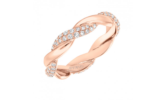 Artcarved Bridal Mounted with Side Stones Contemporary Stackable Eternity Anniversary Band 14K Rose Gold - 33-V13C4R65-L.00