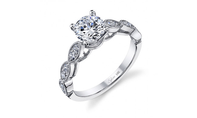 0.36tw Semi-Mount Engagement Ring With 1ct Rb Head