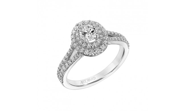 Artcarved Bridal Mounted Mined Live Center Classic One Love Engagement Ring Bree 14K White Gold - 31-V886BRW-E.00