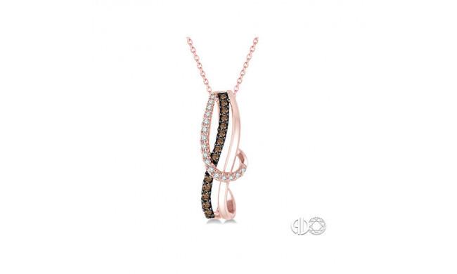 Ashi 10k Rose Gold Single Cut Diamond Rope Chain Pendant