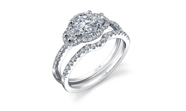 0.42tw Semi-Mount Engagement Ring With 3/4ct Round Head