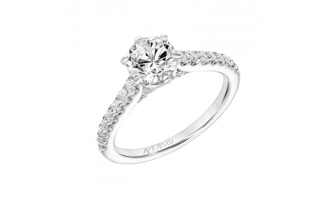 Artcarved Bridal Mounted with CZ Center Classic Diamond Engagement Ring Elana 14K White Gold - 31-V818ERW-E.00