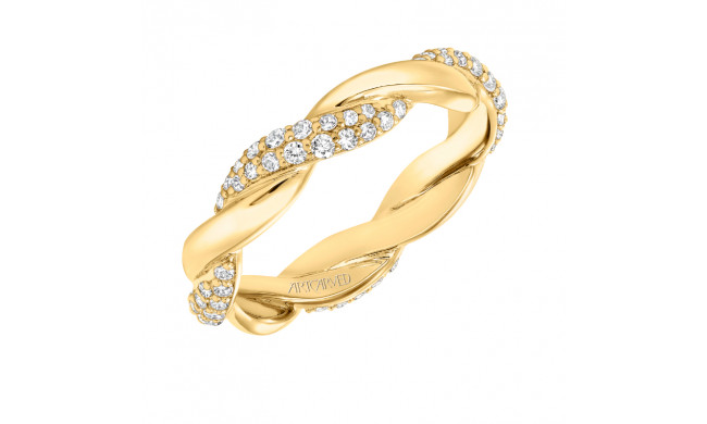 Artcarved Bridal Mounted with Side Stones Contemporary Stackable Eternity Anniversary Band 14K Yellow Gold - 33-V13C4Y65-L.00
