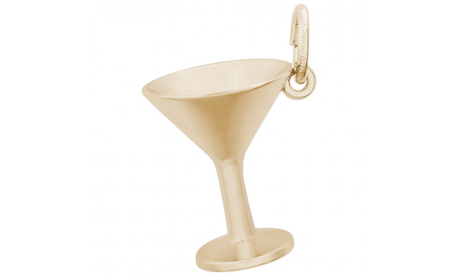 14k Gold Martini Glass Charm