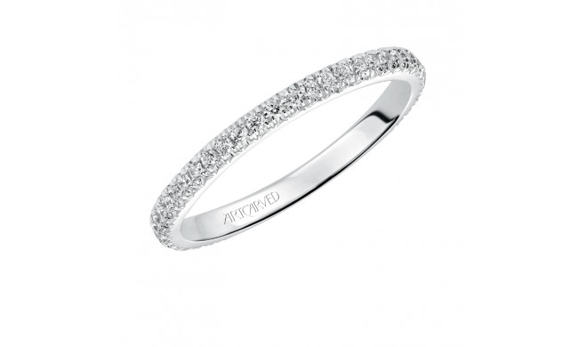 Artcarved Bridal Mounted with Side Stones Contemporary Stackable Eternity Anniversary Band 14K White Gold - 33-V88B4W65-L.00