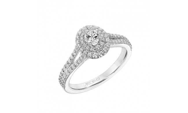 Artcarved Bridal Mounted Mined Live Center Classic One Love Engagement Ring Bree 14K White Gold - 31-V886XRW-E.00