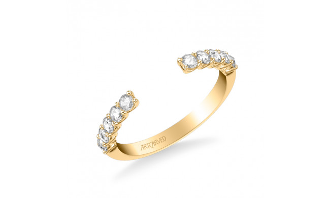 Artcarved Bridal Mounted with Side Stones Classic Rose Goldcut Diamond Wedding Band 18K Yellow Gold - 31-V987Y-L.01